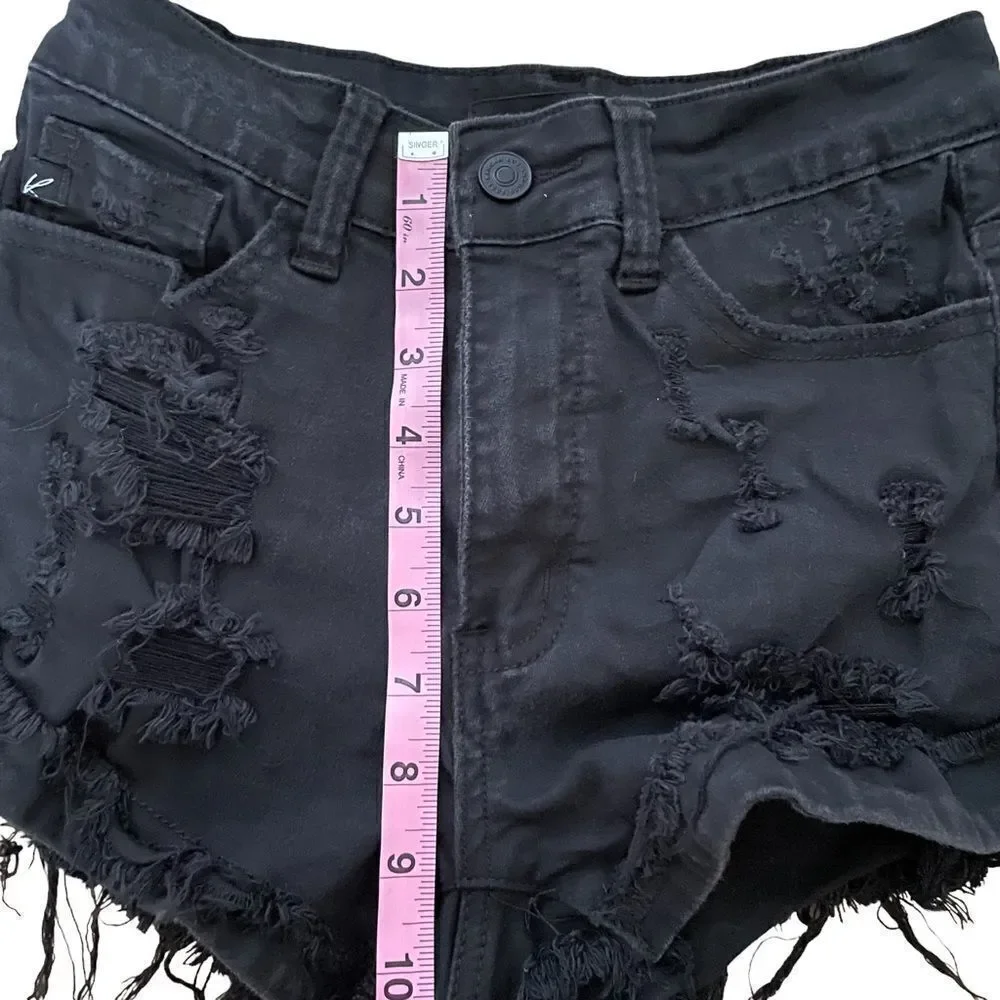 KanCan ~ Black Denim Cut off Shorts ~ size 24 - Picture 7 of 9